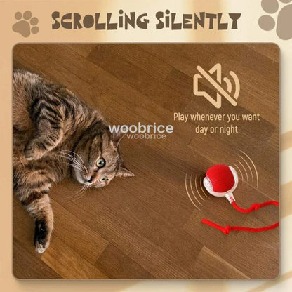 New Cat Interactive Ball Toy Automatic Rolling Ball Faux Tail Rechargeable Smart Pet Electric Toy Dog Cat Training Imitate Mouse
