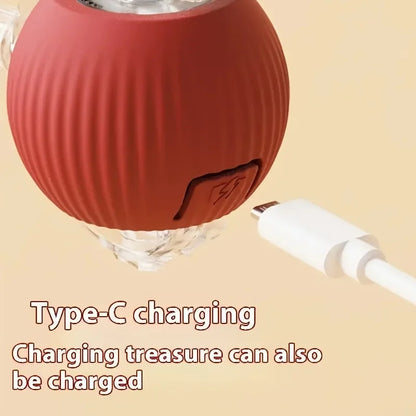 New Cat Interactive Ball Toy Automatic Rolling Ball Faux Tail Rechargeable Smart Pet Electric Toy Dog Cat Training Imitate Mouse