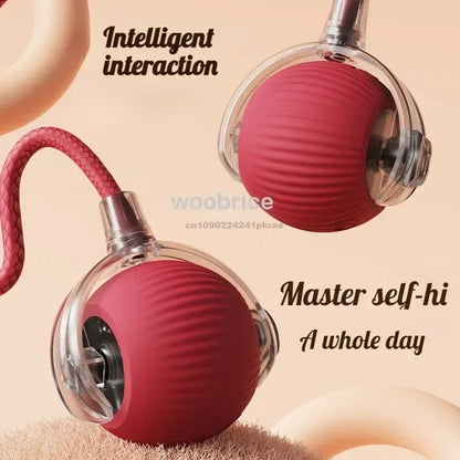 New Cat Interactive Ball Toy Automatic Rolling Ball Faux Tail Rechargeable Smart Pet Electric Toy Dog Cat Training Imitate Mouse
